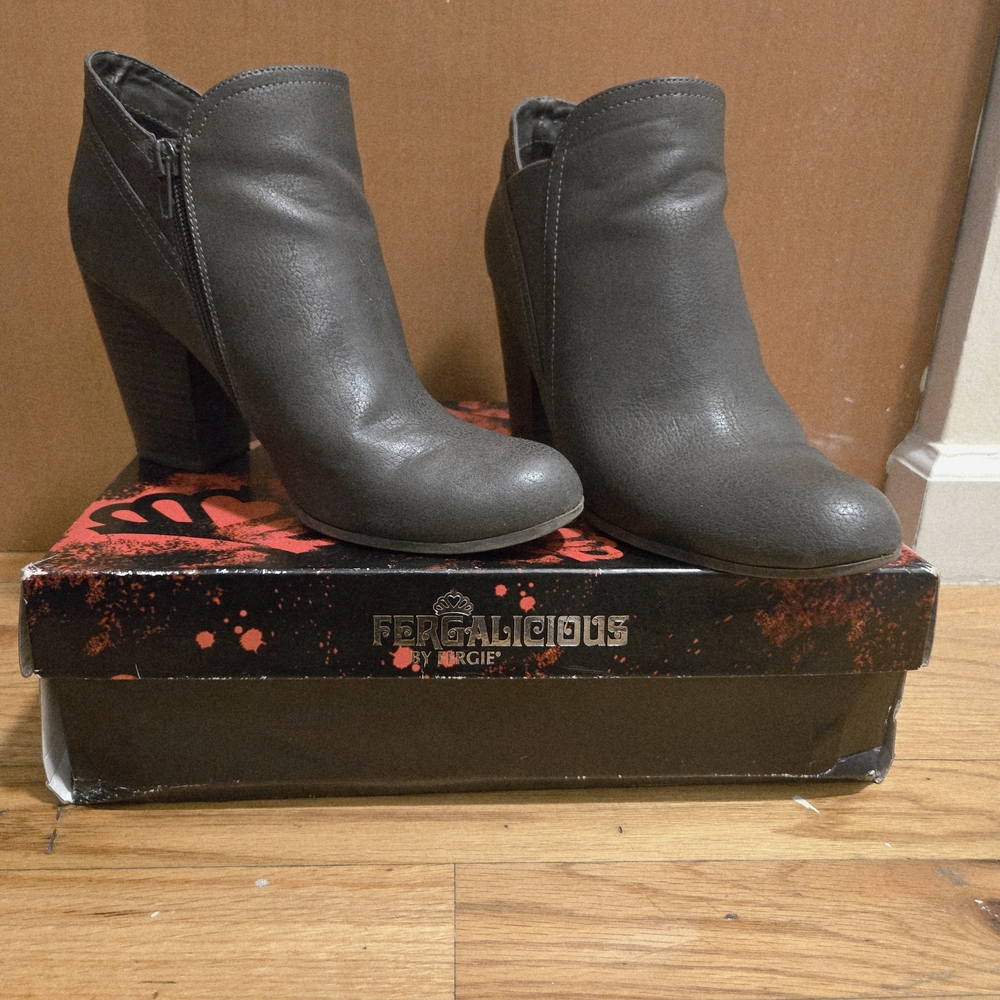 Fergalicious Women's Charcoal Heeled Boots